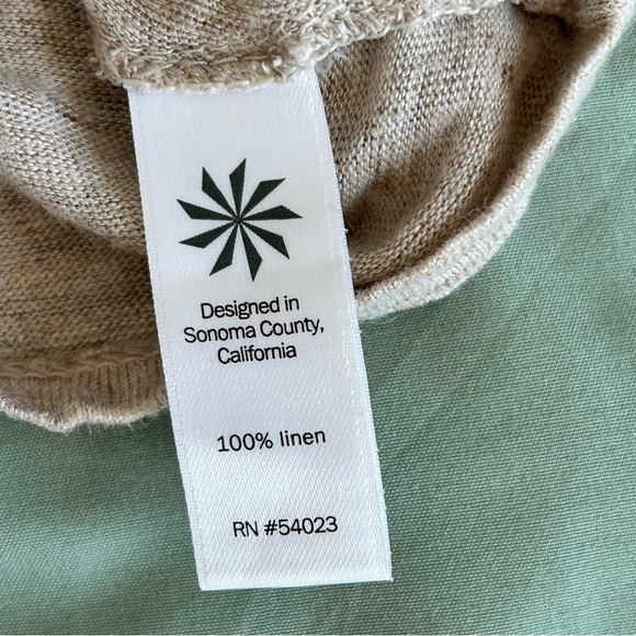 🩷ATHLETA 100% LINEN TAN CHIC TANK TOP SIDE KNOT TWIST ZEPHYR TOP SIZE SMALL SAND - Picture 7 of 8